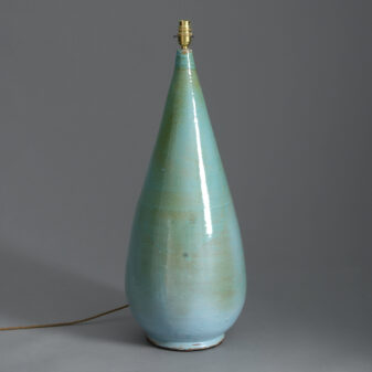 20th century turquoise studio pottery vase lamp