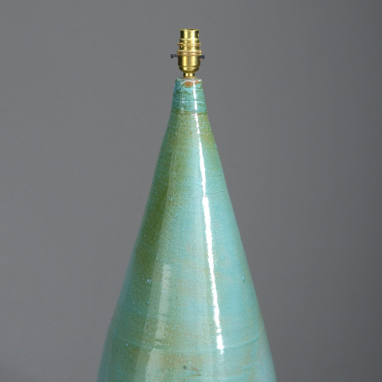 20th century turquoise studio pottery vase lamp