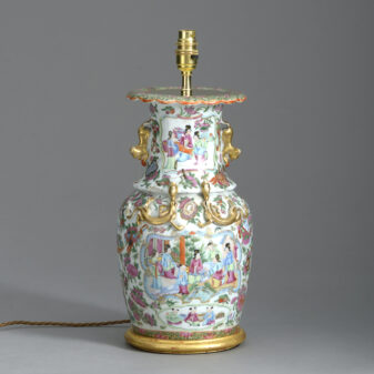 Famille rose vase lamp