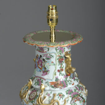 Famille rose vase lamp