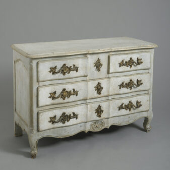 Grey Painted Louis XV Style Rococo Commode