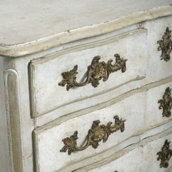 Grey painted louis xv style rococo commode