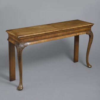 Pair of 19th century walnut pier tables