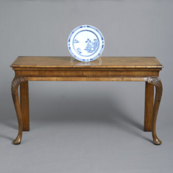 19th century walnut console tables in the george i manner