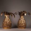 Pair of gilt metal pineapple wall lights