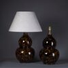 Pair of tortoiseshell gourd lamps