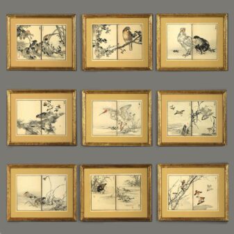 Nine Meiji Woodblock Prints