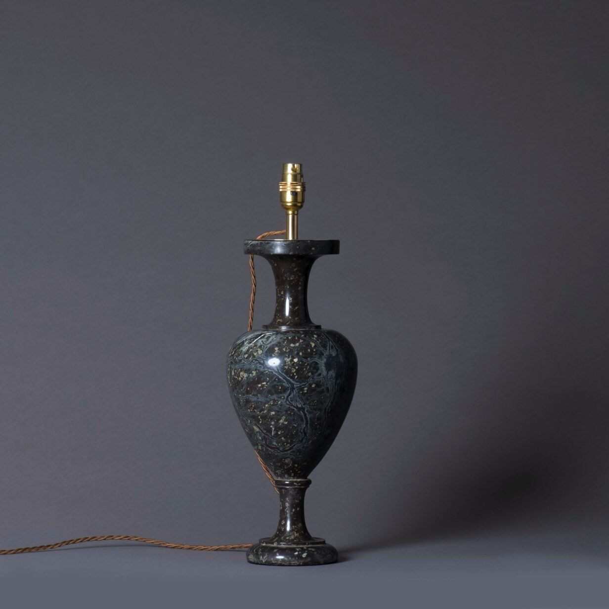19th century turned marble vase lamp