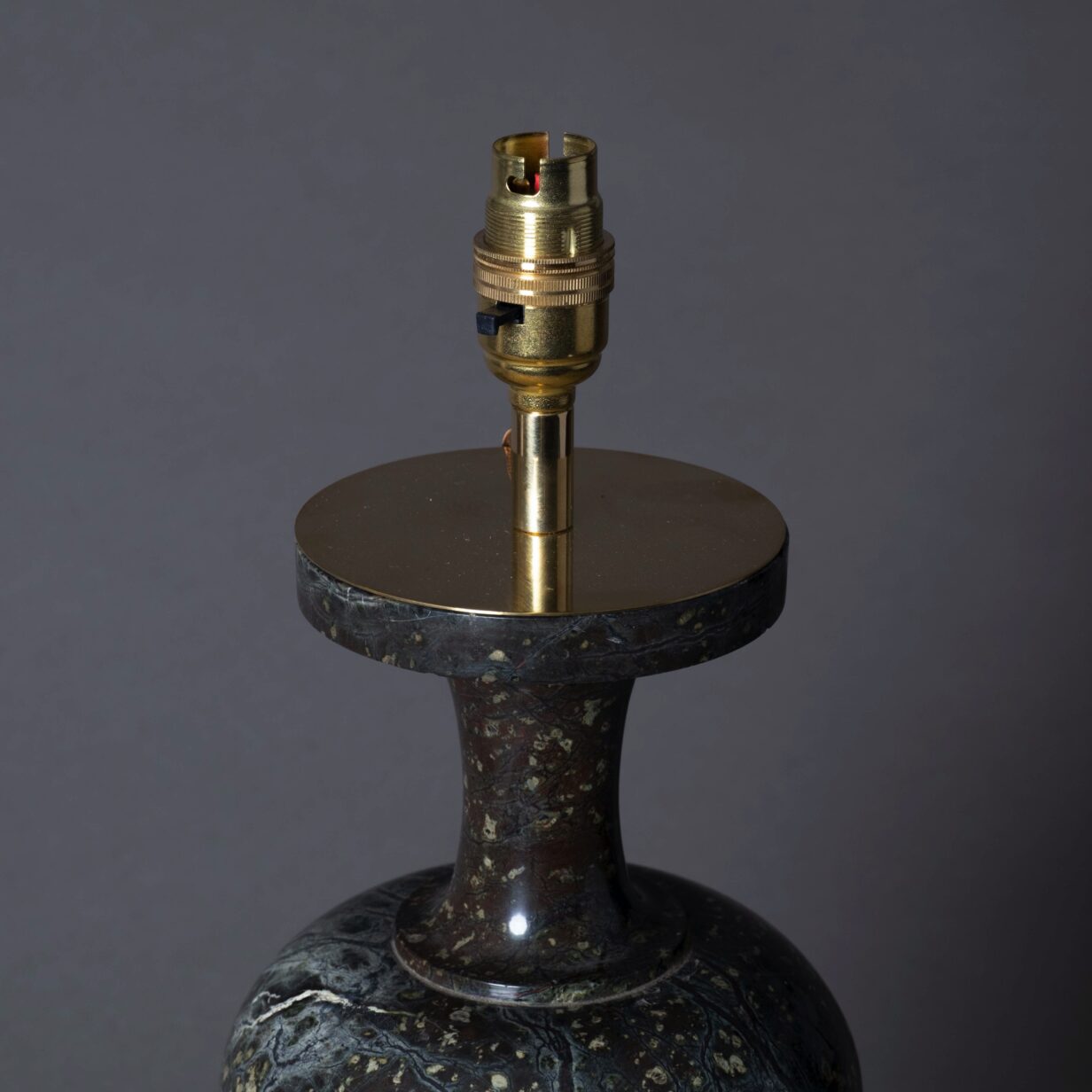 19th century turned marble vase lamp