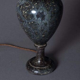 Turned marble vase lamp