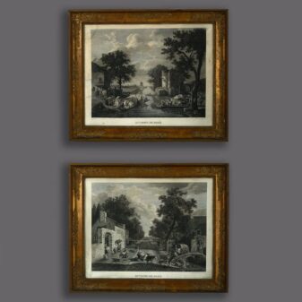 Pair of Empire Engravings of Paris