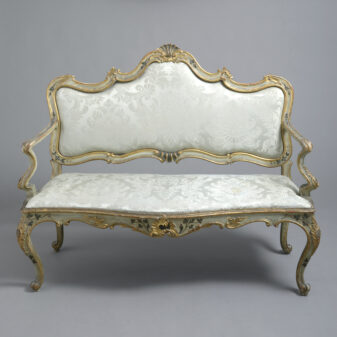 Mid-18th century rococo canapé and open armchair