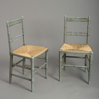 Pair Painted Regency Side Chiars