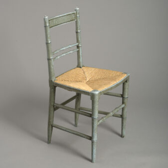 Pair painted regency side chiars