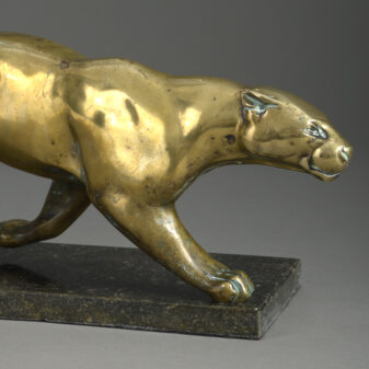 Bronze panther sculpture