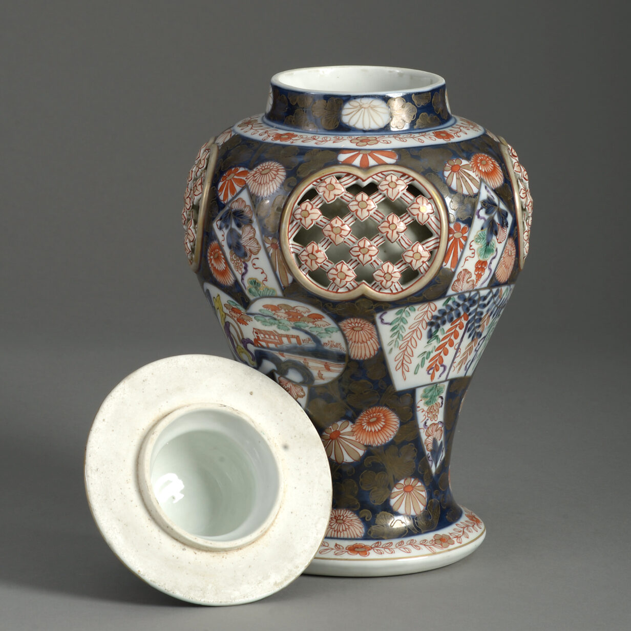 Three 19th century samson imari porcelain vases