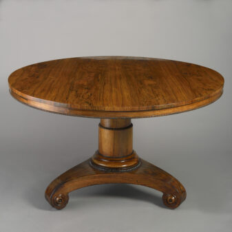 Early 19th century regency period rosewood centre table