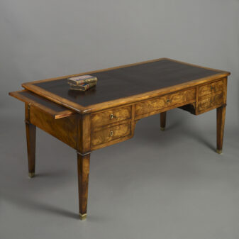 Early 19th century empire period walnut bureau plat
