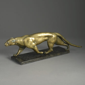 20th century bronze panther sculpture