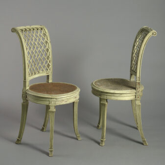 Pair of 19th century painted side chairs in the louis xvi manner