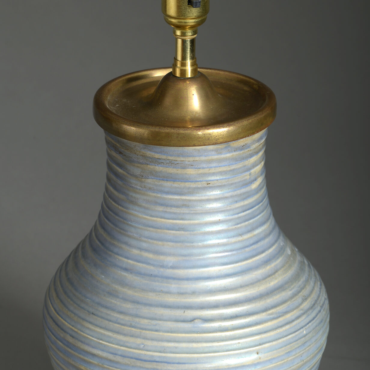 Early 20th century moorcroft blue glazed pottery vase lamp