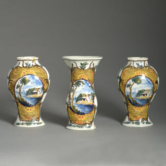 Three Late 18th Century Delft Pottery Vases