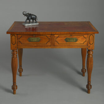 Early 19th century william iv period satinwood campaign desk