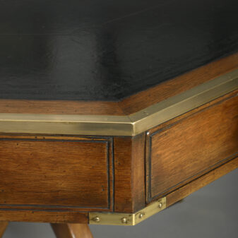 Early 20th century mahogany campaign drum table