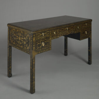 Early 20th century chinese export black lacquer desk
