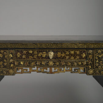 Early 20th century chinese export black lacquer desk