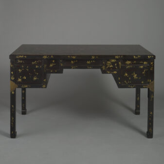 Early 20th century chinese export black lacquer desk