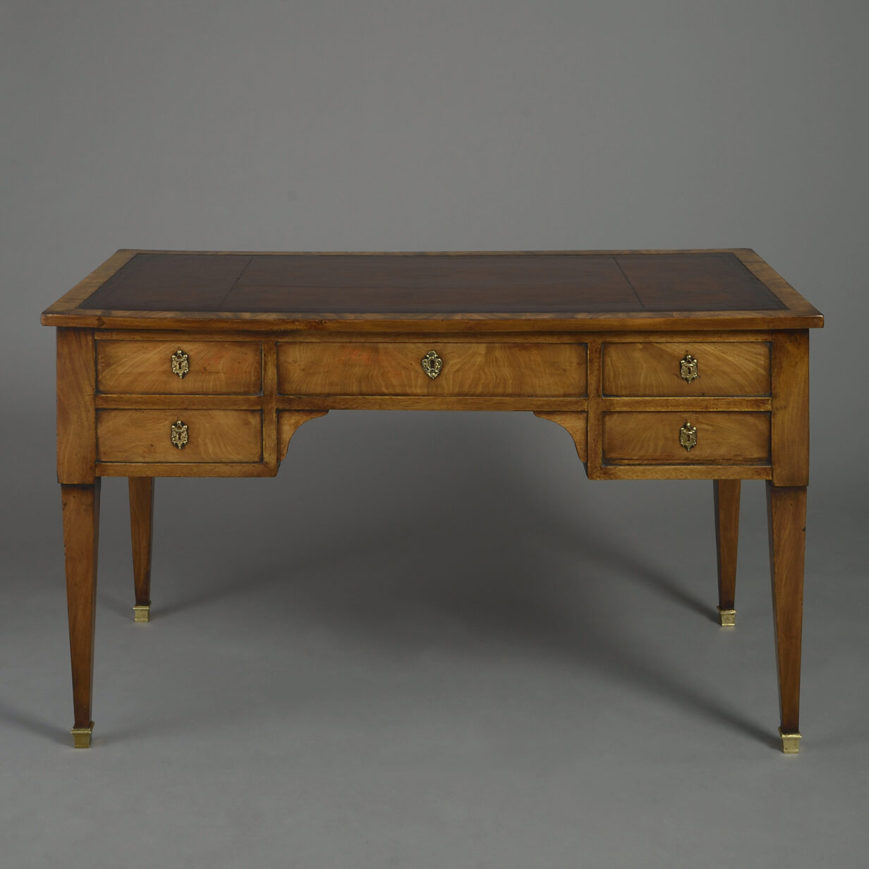 Late 18th century mahogany bureau plat