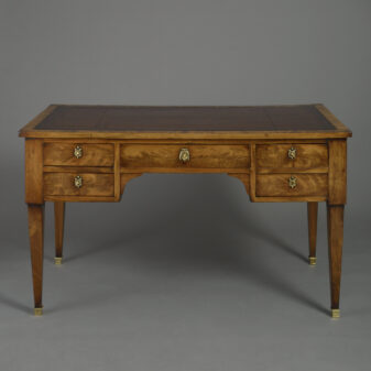 Late 18th century mahogany bureau plat