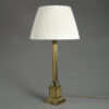 Early 19th century brass column lamp