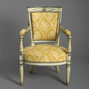 19th Century Directoire Style Painted Fauteuil Armchair