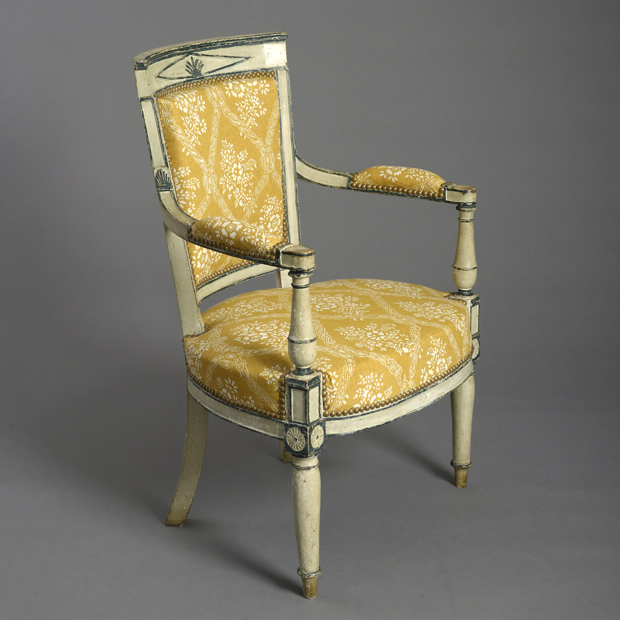 19th century directoire style painted fauteuil armchair