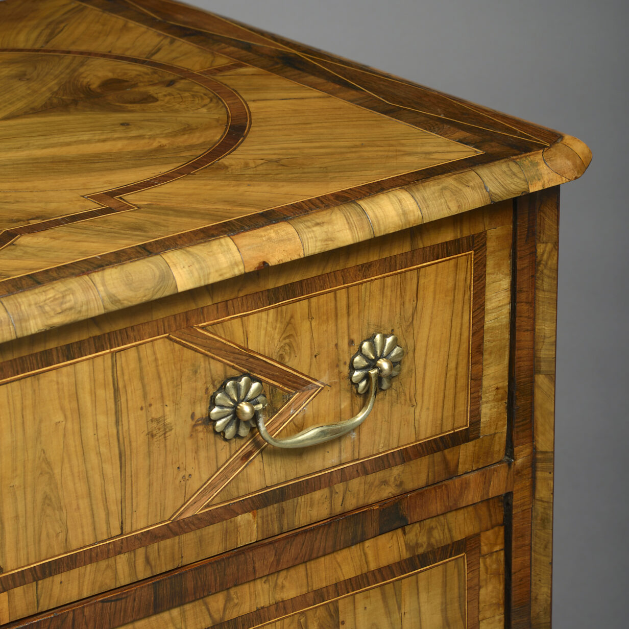 Late 18th century olivewood parquetry commode