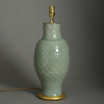 Ming Celadon Vase Lamp