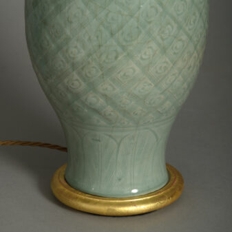 Ming Celadon Vase Lamp