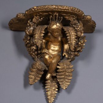 19th century giltwood cherub wall bracket
