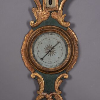 18th century louis xv period painted and parcel gilded barometer