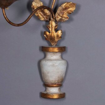 Early 20th century painted and parcel gilded foliate wall light