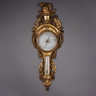 18th Century Louis XVI Period Giltwood Barometer