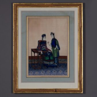 Twelve early 19th century chinese export rice paper court scenes