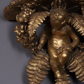 19th century giltwood cherub wall bracket