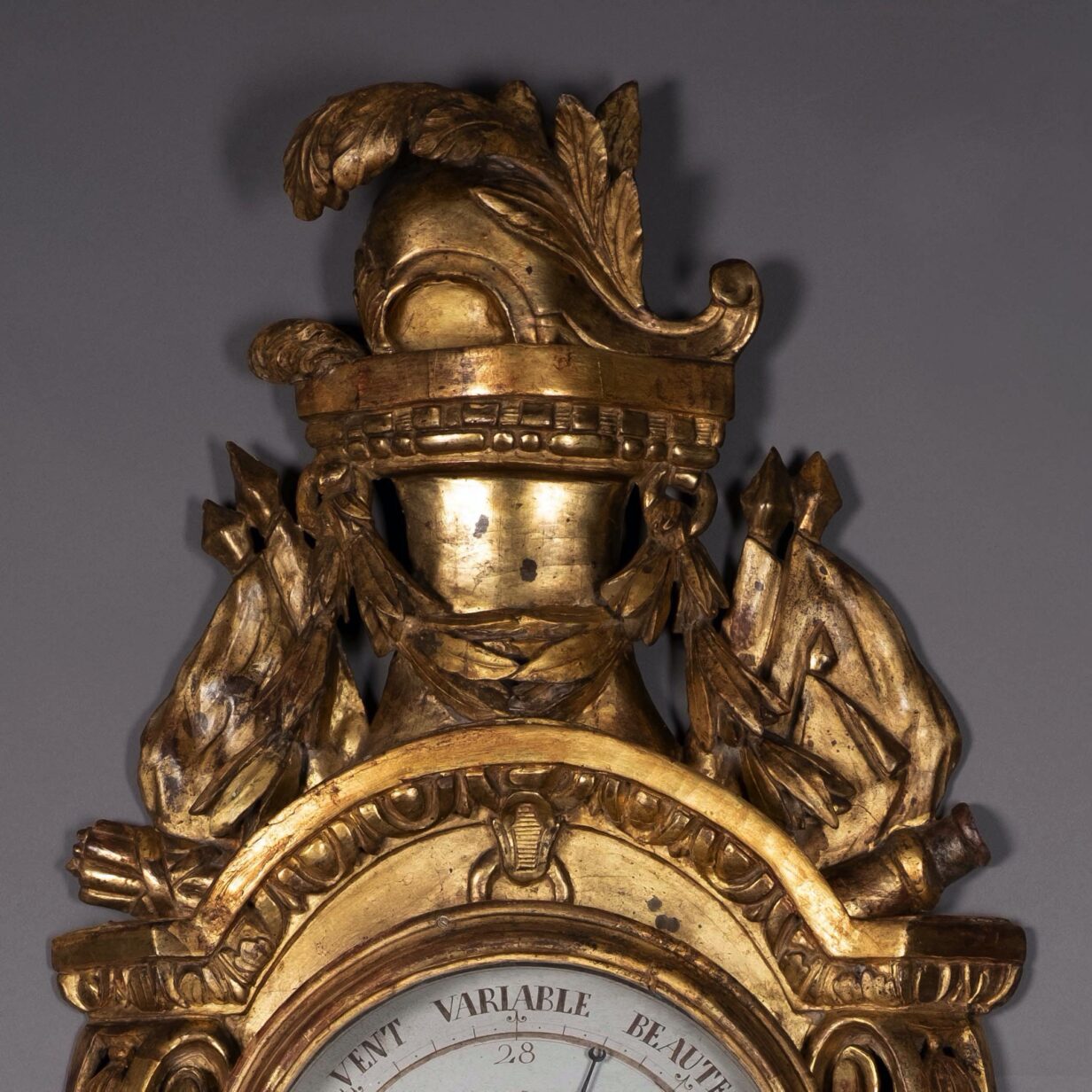 18th century louis xvi period giltwood barometer