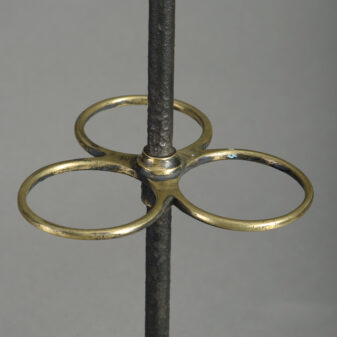 Early 20th century brass and iron stick stand