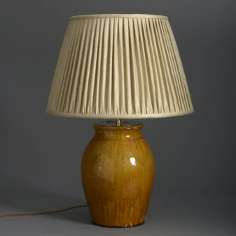 Ochre Pottery Lamp Base