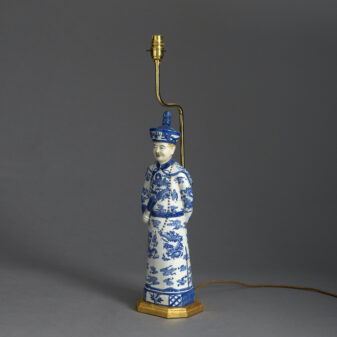 20th century porcelain chinaman lamp
