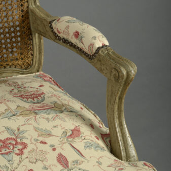 Pair of 18th Century Louis XV Period Painted Rococo Armchairs